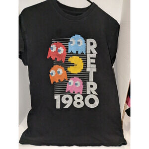 PACMAN RETRO1980 BLACK TSHIRT MEDIUM
